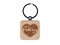 Happy Mother's Day Heart Engraved Wood Square Keychain Tag Charm